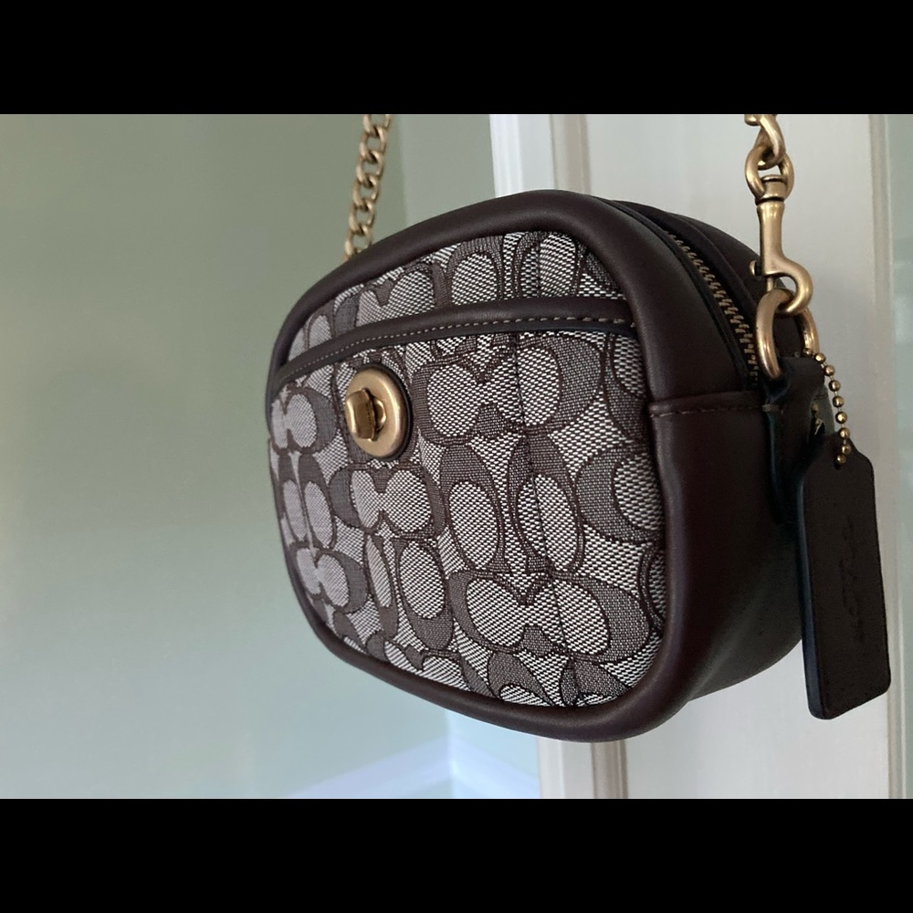 Coach Brown and Beige Signature Crossbody Bag - Picture 5 of 7